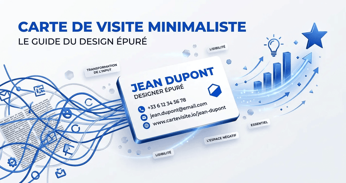 Illustration de l'article : Carte de visite minimaliste : le guide du design épuré