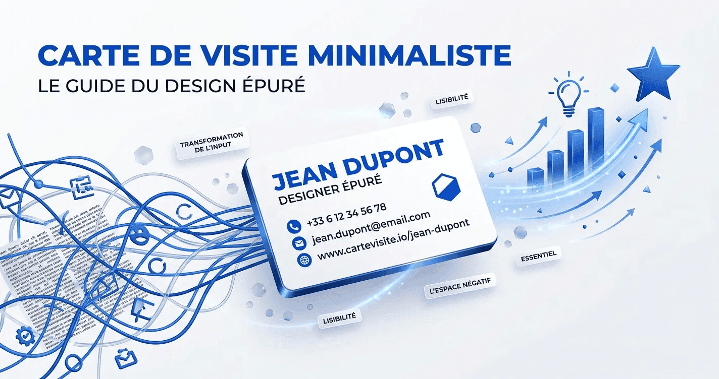 Illustration de l'article : Carte de visite minimaliste : le guide du design épuré
