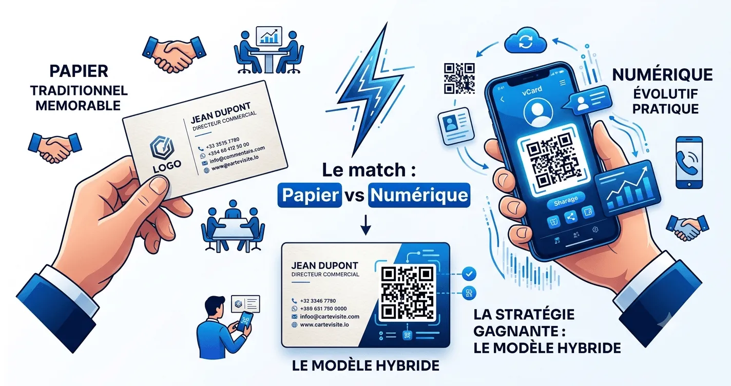 Illustration de l'article : Carte de visite numérique ou papier : que choisir ?